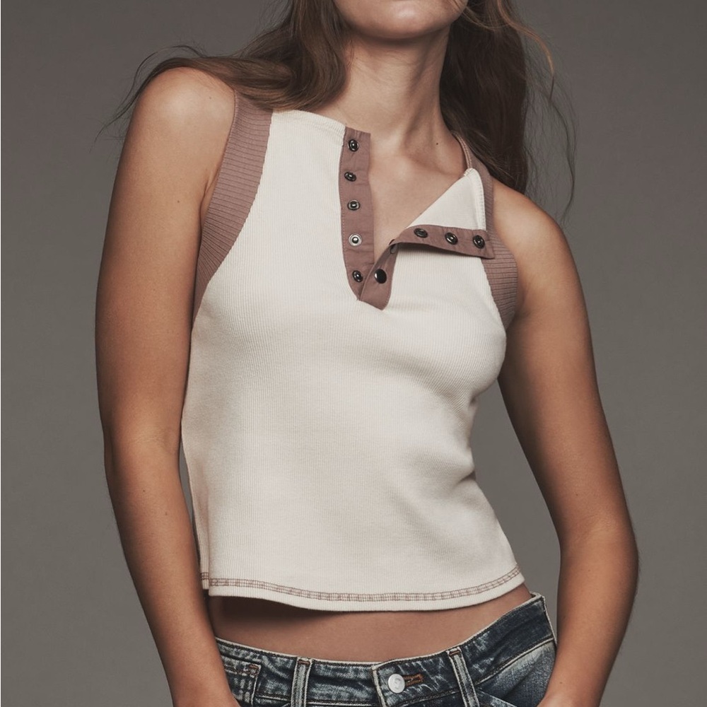 Anthropologie Colorblock Snap-Front
Tank Top